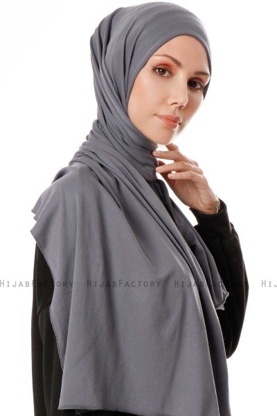 Hande - Hijab En Coton Gris Foncé - Gülsoy