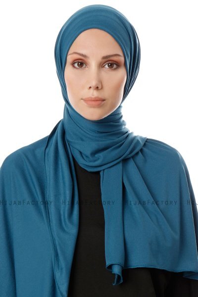 Hande - Hijab En Coton Bleu Pétrole - Gülsoy