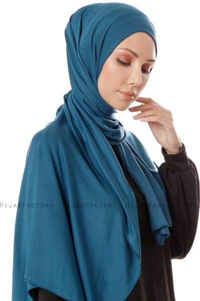 Hande - Hijab En Coton Bleu Pétrole - Gülsoy