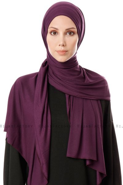 Hande - Hijab En Coton Prune - Gülsoy