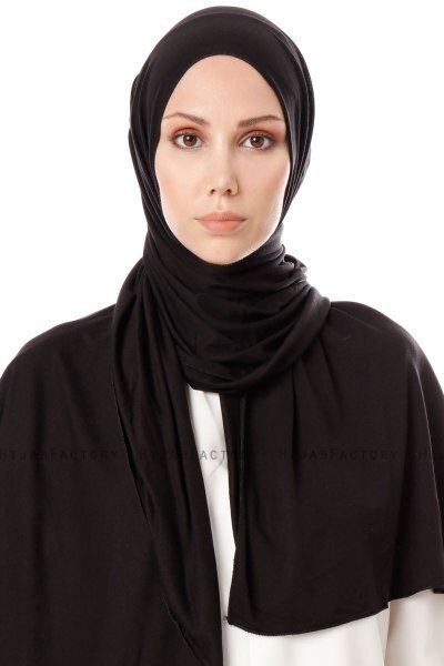 Hande - Hijab En Coton Noir - Gülsoy