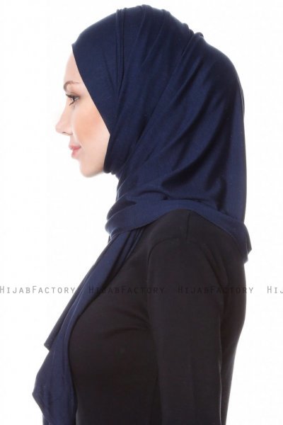 Hanfendy - Hijab Pratique One-Piece Bleu Marin