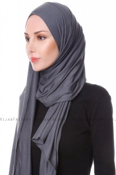 Hanfendy Mörkgrå Praktisk One Piece Hijab Sjal 201727b