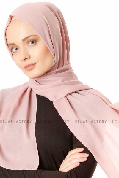 Hazal - Hijab Crepe Vieux Rose - Ecardin