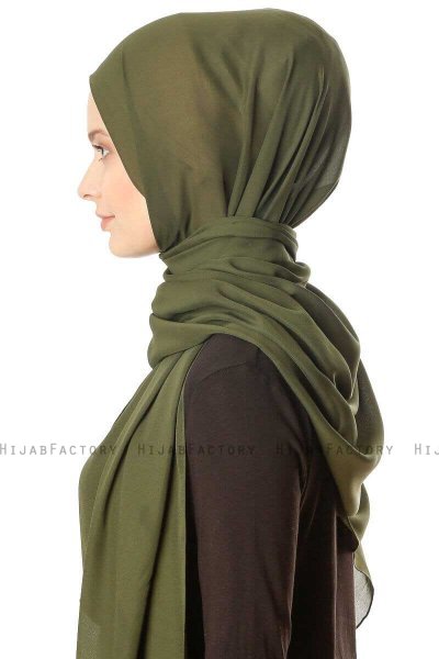 Hazal - Hijab Crepe Kaki - Ecardin
