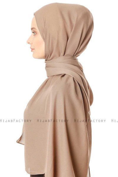 Hazal - Hijab Crepe Taupe - Ecardin