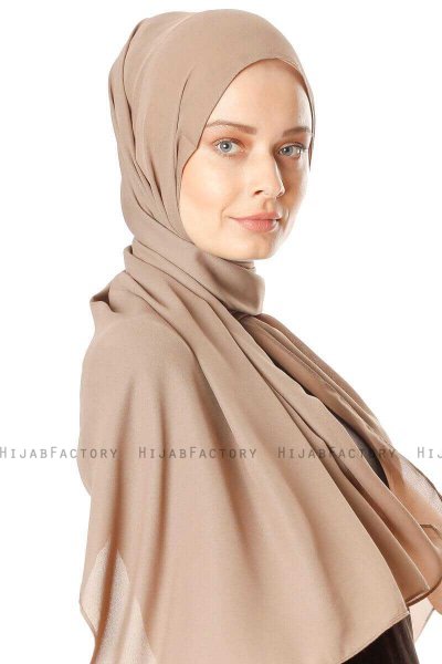 Hazal - Hijab Crepe Taupe - Ecardin