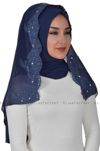 Helena - Hijab Pratique Bleu Marin - Ayse Turban