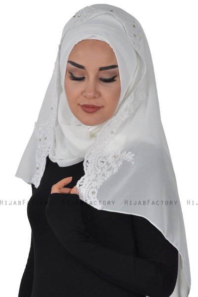 Helena - Hijab Pratique Blanc Cassé - Ayse Turban
