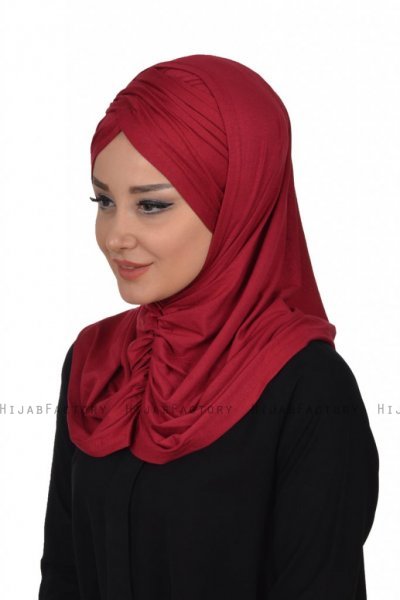 Hilda - Hijab En Coton Bordeaux