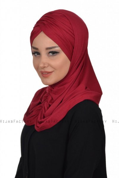 Hilda - Hijab En Coton Bordeaux