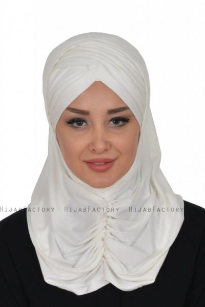 Hilda - Hijab En Coton Crème