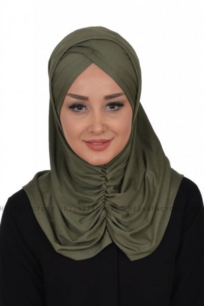 Hilda - Hijab En Coton Kaki