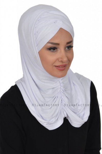 Hilda - Hijab En Coton Blanc