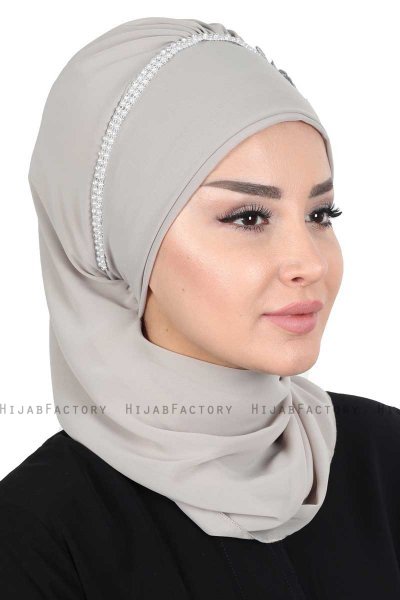 Hillevi - Turban Instant Chiffon Taupe