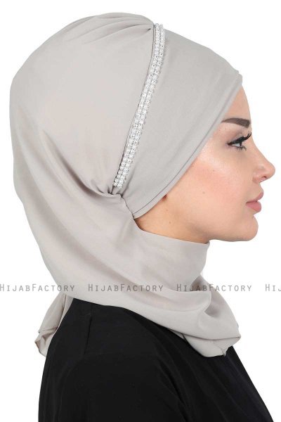 Hillevi - Turban Instant Chiffon Taupe