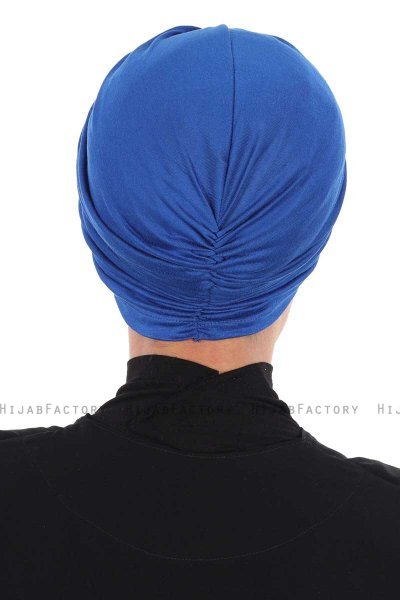 Jill - Turban En Coton Bleu - Ayse Turban