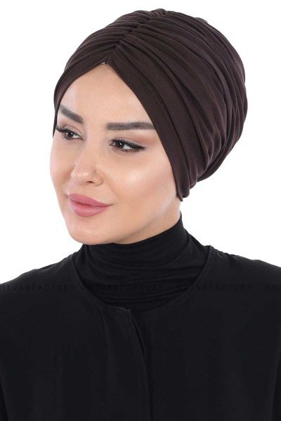 Jill - Turban En Coton Marron - Ayse Turban