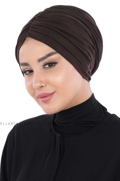 Jill - Turban En Coton Marron - Ayse Turban