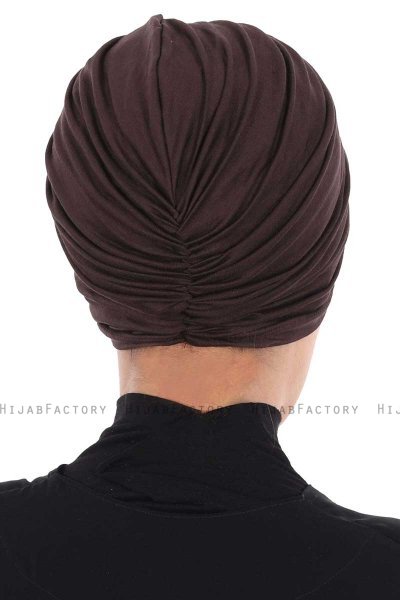 Jill - Turban En Coton Marron - Ayse Turban
