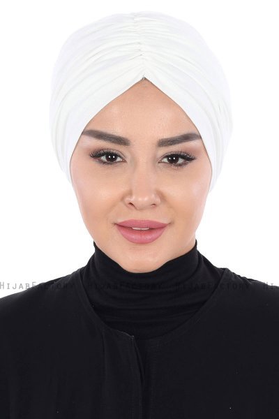 Jill - Turban En Coton Blanc Cassé - Ayse Turban