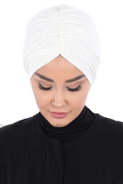 Jill - Turban En Coton Blanc Cassé - Ayse Turban