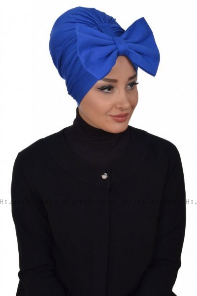 Julia - Turban En Coton Bleu - Ayse Turban