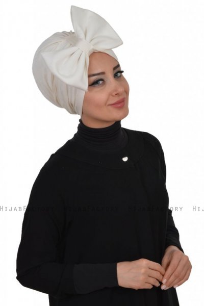 Julia - Turban En Coton Blanc Cassé - Ayse Turban