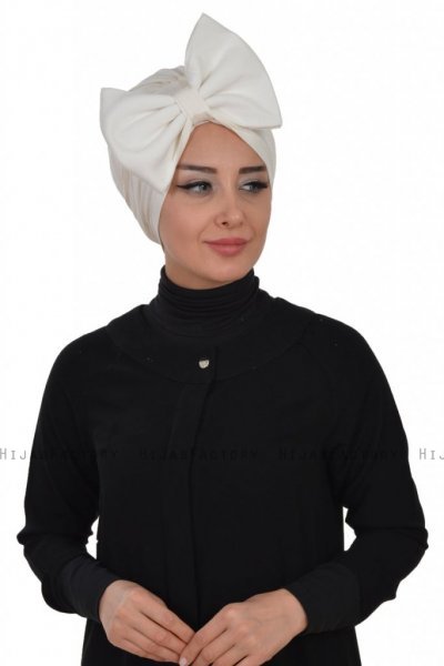 Julia - Turban En Coton Blanc Cassé - Ayse Turban