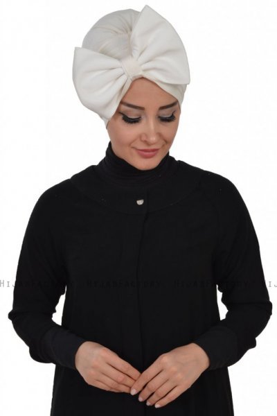 Julia - Turban En Coton Blanc Cassé - Ayse Turban