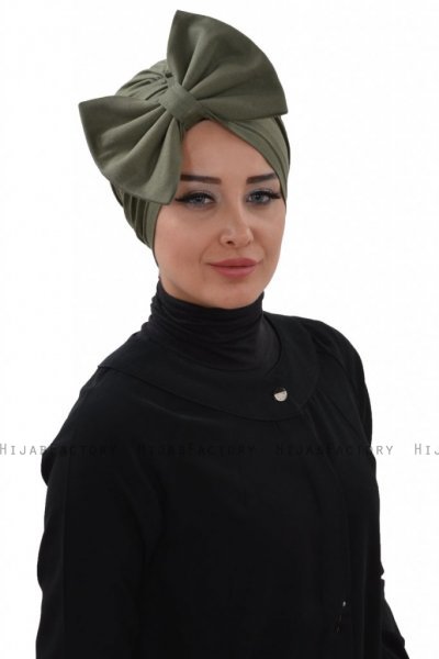 Julia - Turban En Coton Kaki - Ayse Turban