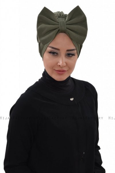 Julia - Turban En Coton Kaki - Ayse Turban