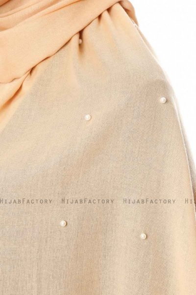 Kadri - Hijab Beige Avec Des Perles - Özsoy