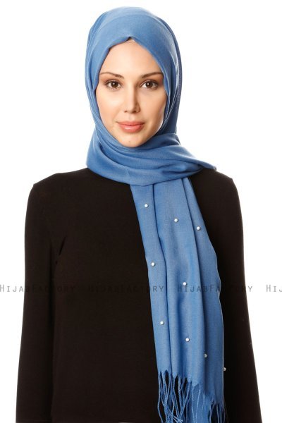 Kadri - Hijab Bleu Avec Des Perles - Özsoy