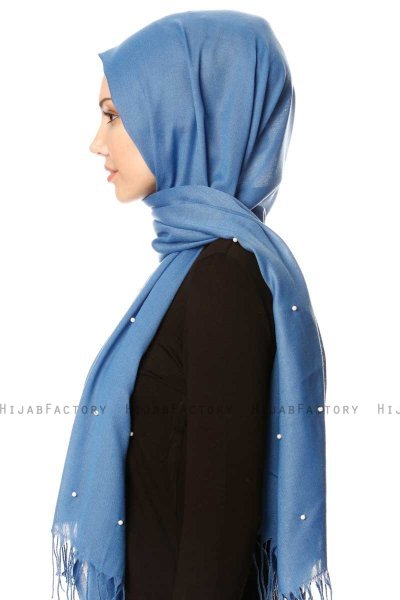 Kadri - Hijab Bleu Avec Des Perles - Özsoy
