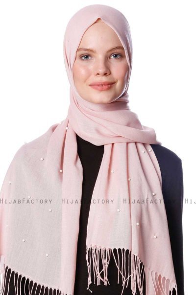Kadri - Hijab Vieux Rose Avec Des Perles - Özsoy