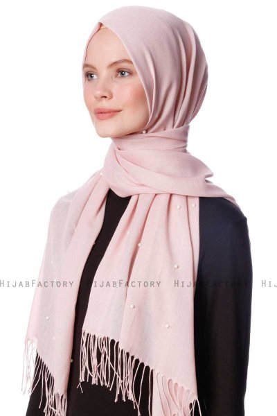 Kadri - Hijab Vieux Rose Avec Des Perles - Özsoy