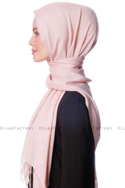 Kadri - Hijab Vieux Rose Avec Des Perles - Özsoy