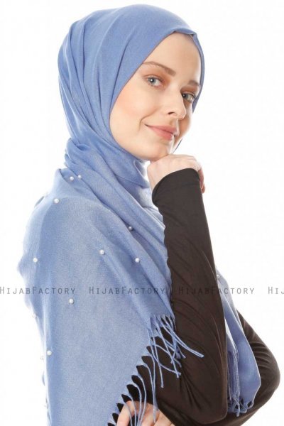 Kadri - Hijab Bleu Clair Avec Des Perles - Özsoy