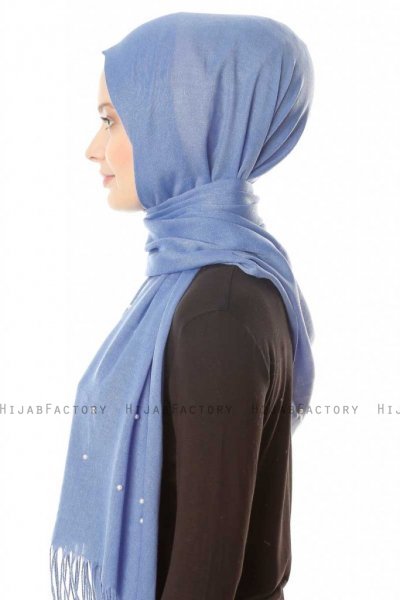 Kadri - Hijab Bleu Clair Avec Des Perles - Özsoy