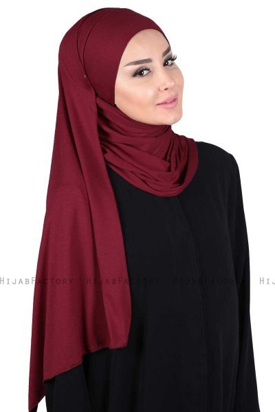 Kaisa - Hijab Coton Pratique Bordeaux