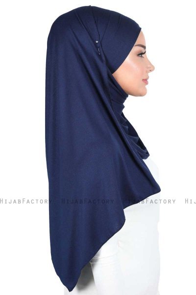Kaisa - Hijab Coton Pratique Bleu Marin