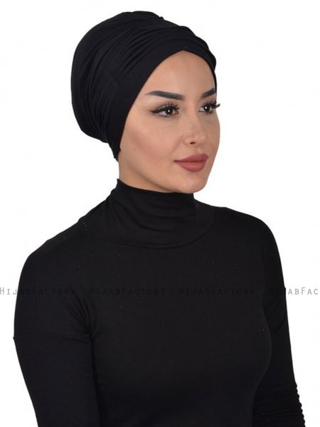 Linda Svart Bomull Turban Ayse Turban 321901c