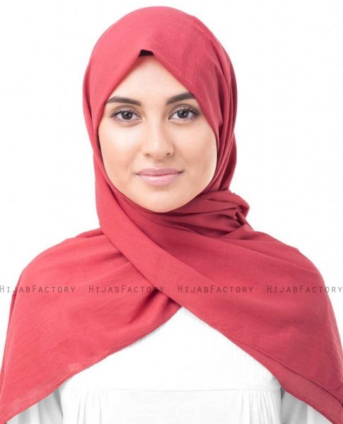 Lollipop Röd Bomull Voile Hijab InEssence 5TA70a