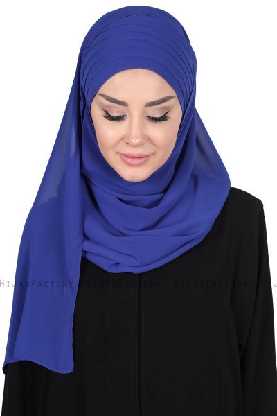 Malin - Hijab Chiffon Pratique Bleu