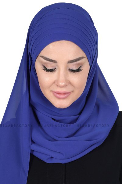 Malin - Hijab Chiffon Pratique Bleu