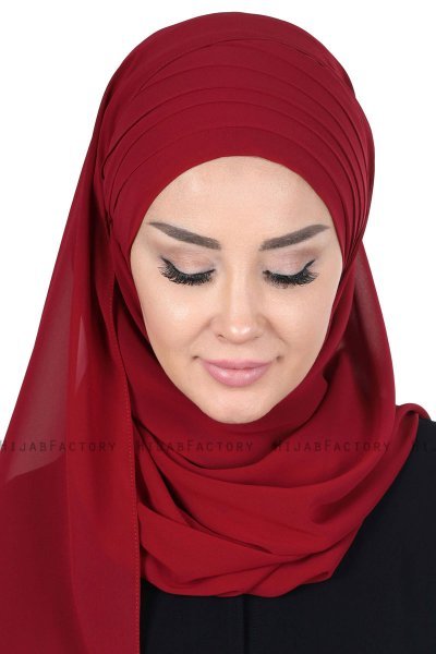 Malin - Hijab Chiffon Pratique Bordeaux