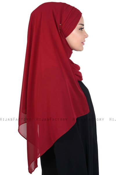 Malin - Hijab Chiffon Pratique Bordeaux