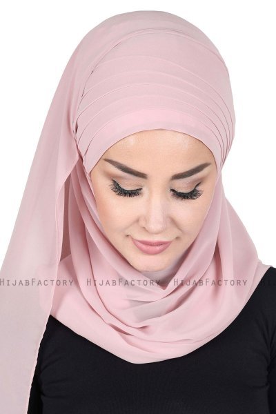 Malin - Hijab Chiffon Pratique Vieux Rose