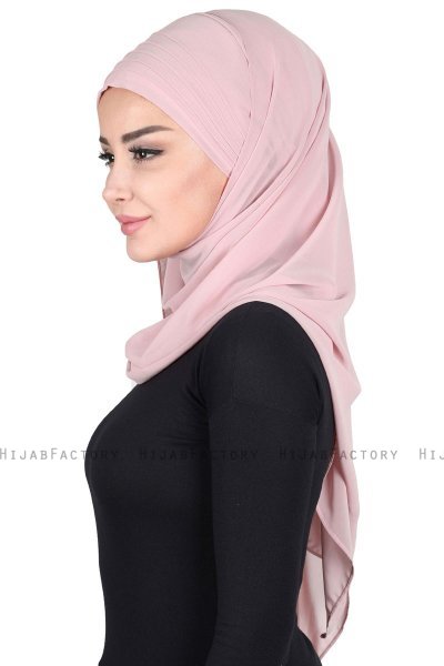 Malin - Hijab Chiffon Pratique Vieux Rose